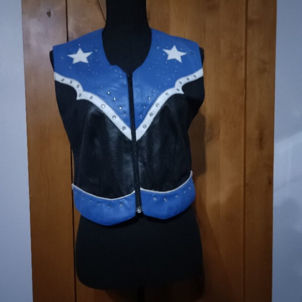 Western Leatherette Vest with Bling